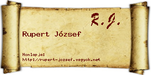 Rupert József névjegykártya