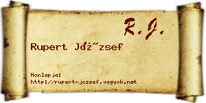 Rupert József névjegykártya